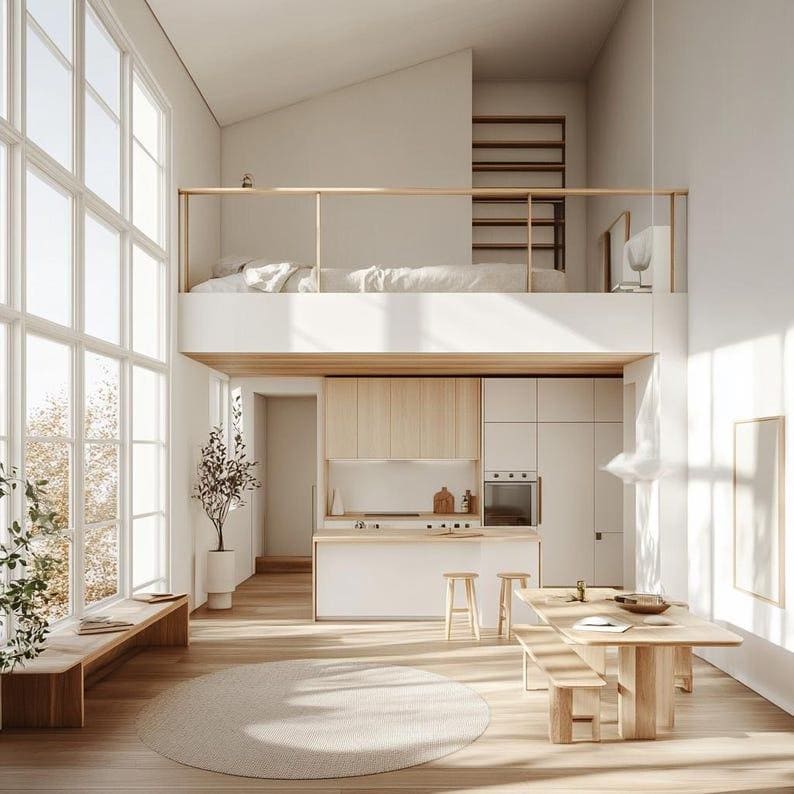 Mezzanine Bergaya Japandi
