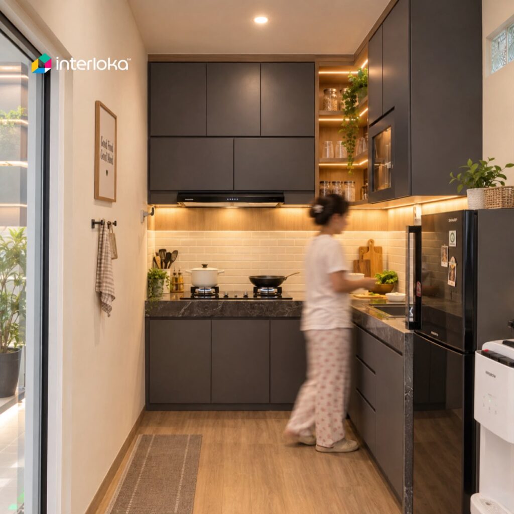 dapur minimalis abu-abu